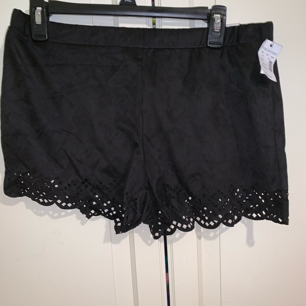 Black velvet shorts